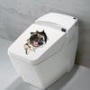 Cute Cat Dog Pattern Toilet Lid Cover Decal Wall Art Sticker Bathroom Home Decor