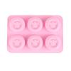 6 Holes Chocolate Mousse Making Mould Round Bees Pattern Silicone Molds DIY Handmade Aromath Soaps Scented Candle