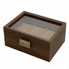 3 Slot Watch Box Cushioned Lined Lumber Chronometer BrassTone Hardware