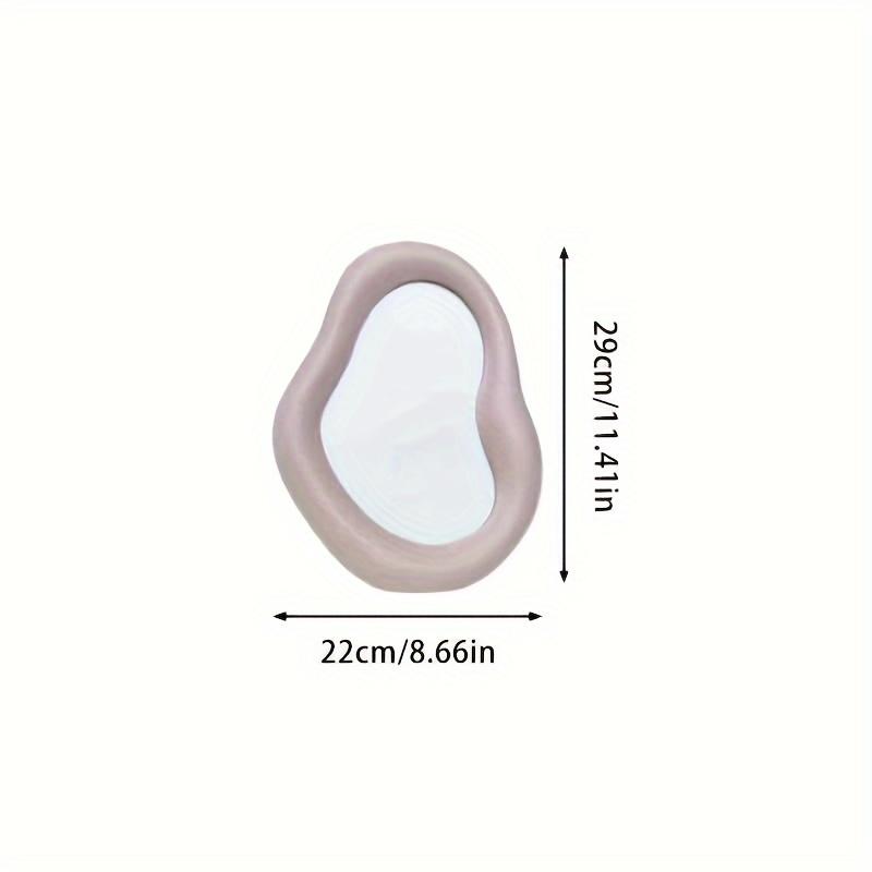 Ceramic Irregular Makeup Mirror, Simple Aesthetic Desktop Vanity Mirror for Bedroom Decoration