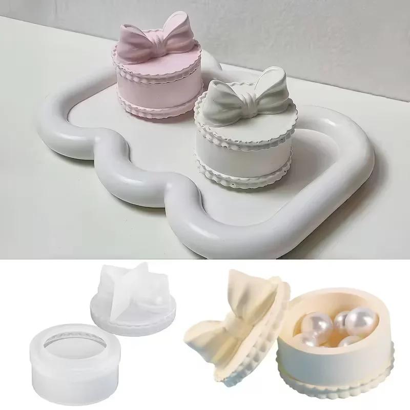 Creative Storage Box Silicone Mold DIY Crystal UV Epoxy Resin Bowknot Storage Box Molds Gift Box Jewelry Making Tools