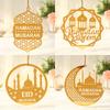 Eid Mubarak Pendants Ramadan Decoration 2025 Acrylic Gold Moon Star Ornaments Ramadan Kareem Hanging Decor for Muslim Party