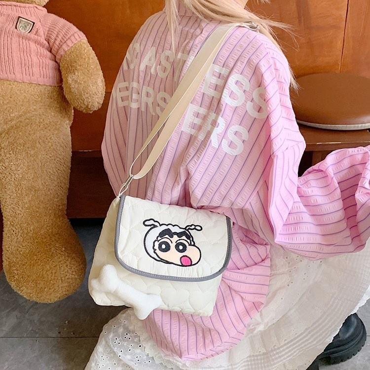 Cartoon Crayon Shinchan Bone Soft Nylon Casual Bag Girl Storage Bag Shoulder