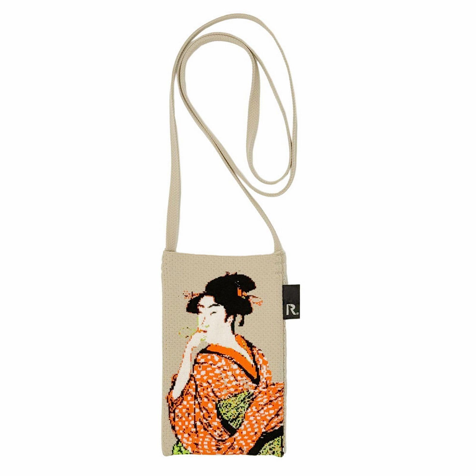 

[ROOTOTE] 8350 Famous Painting Knit Mini Pochette RO Sacoche Ami Art A (855502 Japanese Lady)