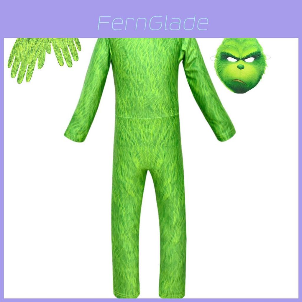 Auffälliges Grinch Cosplay Kostüm für Kinder Perfekt für Halloween-Partys!