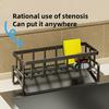 1pc Multifunctional Waterproof Plastic Sink Organizer Space-Saving Storage for Sponges, Brushes, Towels - Durable Black Plastic Design