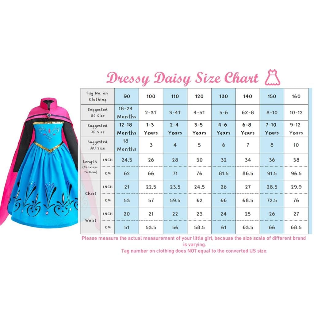 Toddler Girls Snow Princess Coronation Kids Halloween Princess Christmas Party Size Months [Dressy Daisy] Dress, Costume, Cosplay, Costume, 18-24
