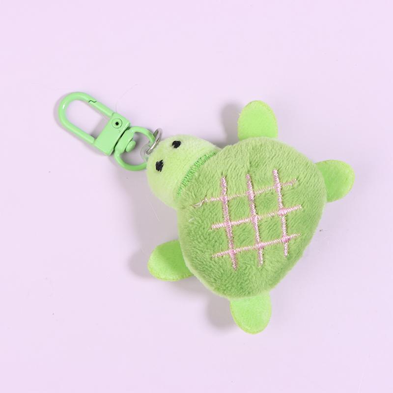 Cartoon Turtle Plush Doll Keychain Anti-Lost Keyring Children Fluffty Keyring Stuffed Animal Doll School Bag Pendant