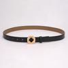 New Genuine Leather Women's Belt Texture Versatile Casual Women's Pure Cowhide Letters Belt Wide Belt