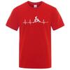 Mountainbike Hjärtslag Rolig Mtb Dirtbike Herr T-shirt Hip Hop Casual Toppar Sommar Street T-shirt Oversize Bomull Kortärmad