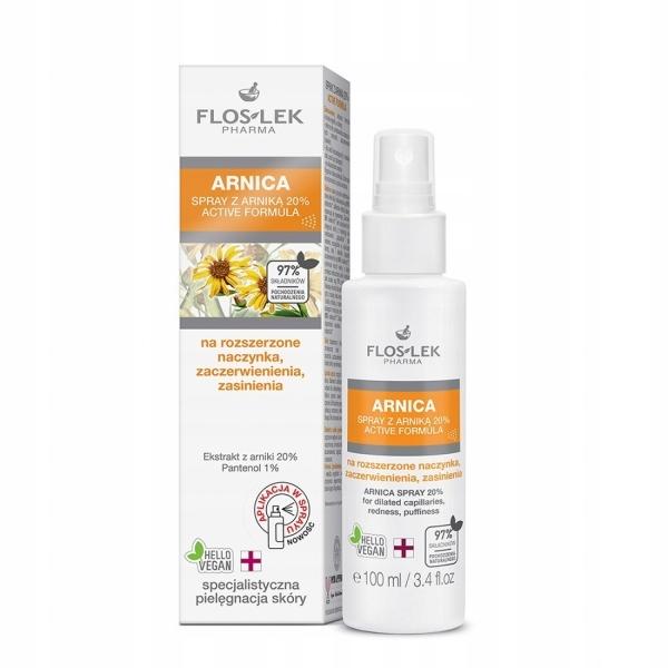 Arnika spray z arniką 20% na rozszerzone naczynka, podpuchnięcia, zasinienia 100ml
