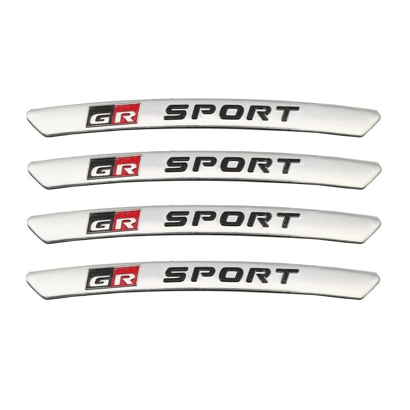 4Pcs Car Wheel Sticker Decal For Toyota GR Sport Gazoo Racing YARiS RZ RC RAV4 C-HR Corolla Prius Harrier Camry Prado Highlander