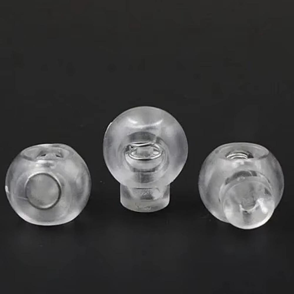 10pcs Cord Lock Round Ball Toggle Stopper Plastic Toggle Clip Widely For Bag Backpack/Clothing Clear White