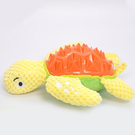 Pet Toy Molar Teeth Guard Soft Tough Chew Toy Turtle Shape Bite-Resistant Tooth Cleaner Dog Toy with Built-in Sound