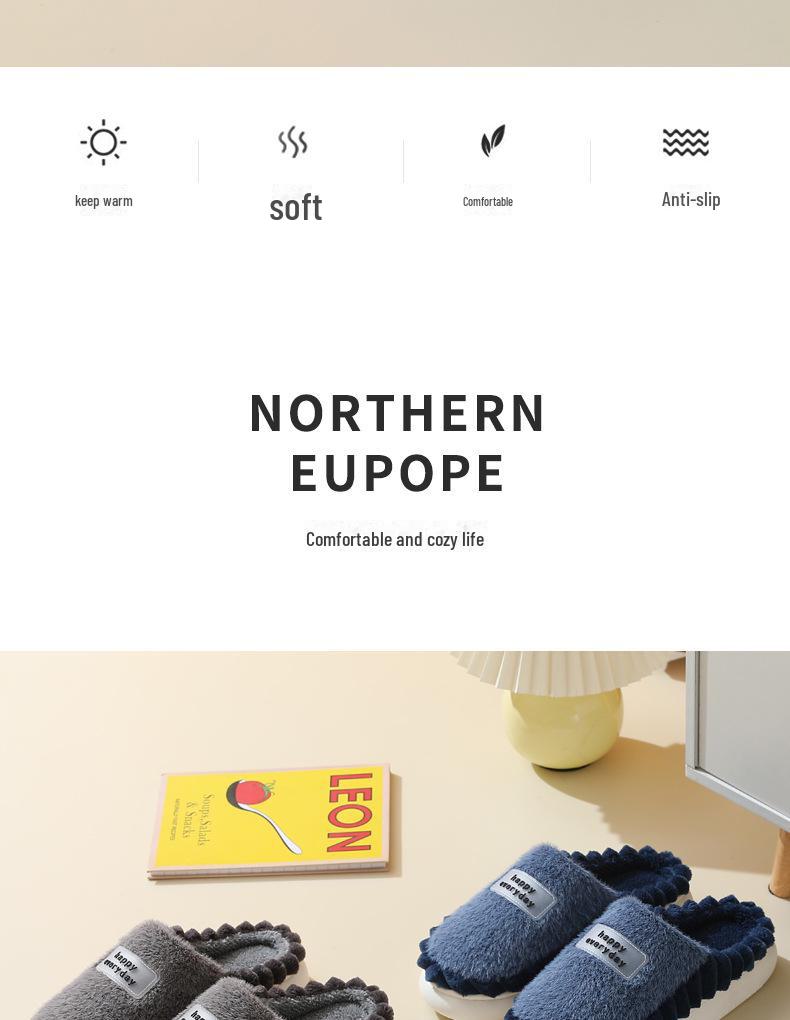 Chinelo de Algodão Masculino de Inverno 2023 com Sola Grossa: Quente, Durável, Pelúcia Antiderrapante, Tamanho Grande para Dormitórios de Estudantes