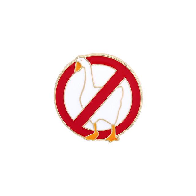 Cartoon Cute Swan Brooch: Swan Playing Music, Honking Horn, Dancing, Smoking - Goofy Band Badge Small