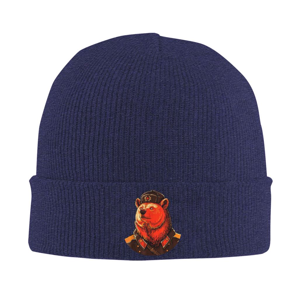 Bear Communist Soviet Union USSR Knitted Hat Y2K Cool Caps Men Women Outdoor Beanie Hats Autumn Custom Elastic Bonnet Hats