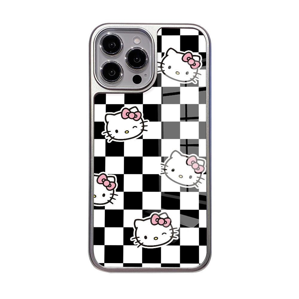 Cartoon Cute KT Cat 15promax iPhone Case Iphone17 Skin-friendly Glass Case 12 Protective Case