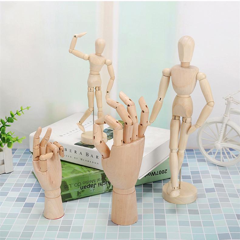 12-inch and 10-inch Jointed Wooden Mannequin Doll for Art and Painting