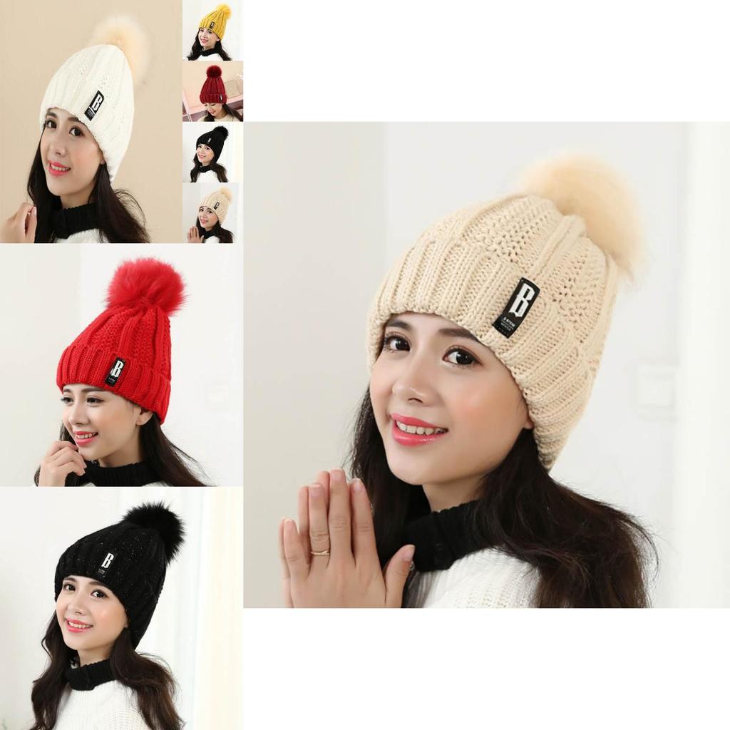 Luxurious Winter Fashion Knitted Hat Charm Women Adjustable Warm Woolen Hats For Cold Weather