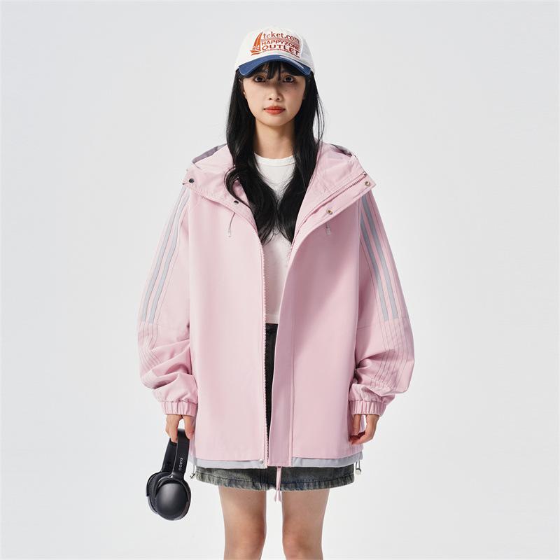 Hooded Jacket for Men and Women Stripes Autumn and Winter New Couple Loose Youth American Light Luxury Fashion Casual Top Jacket