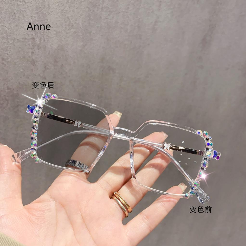 Luxury Diamond Cut Photochromic Glasses Men Women Trendy New Color Changing Eyeglasses Fashion Handmade Myopia Glasses for Lady