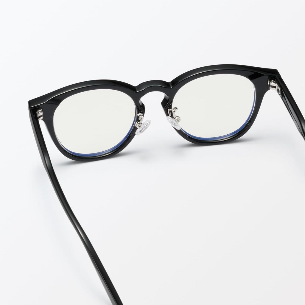 MUJI Blue Light Blocking Boston-Style Sunglasses, Unisex, Adult, DFD23A5S, Black