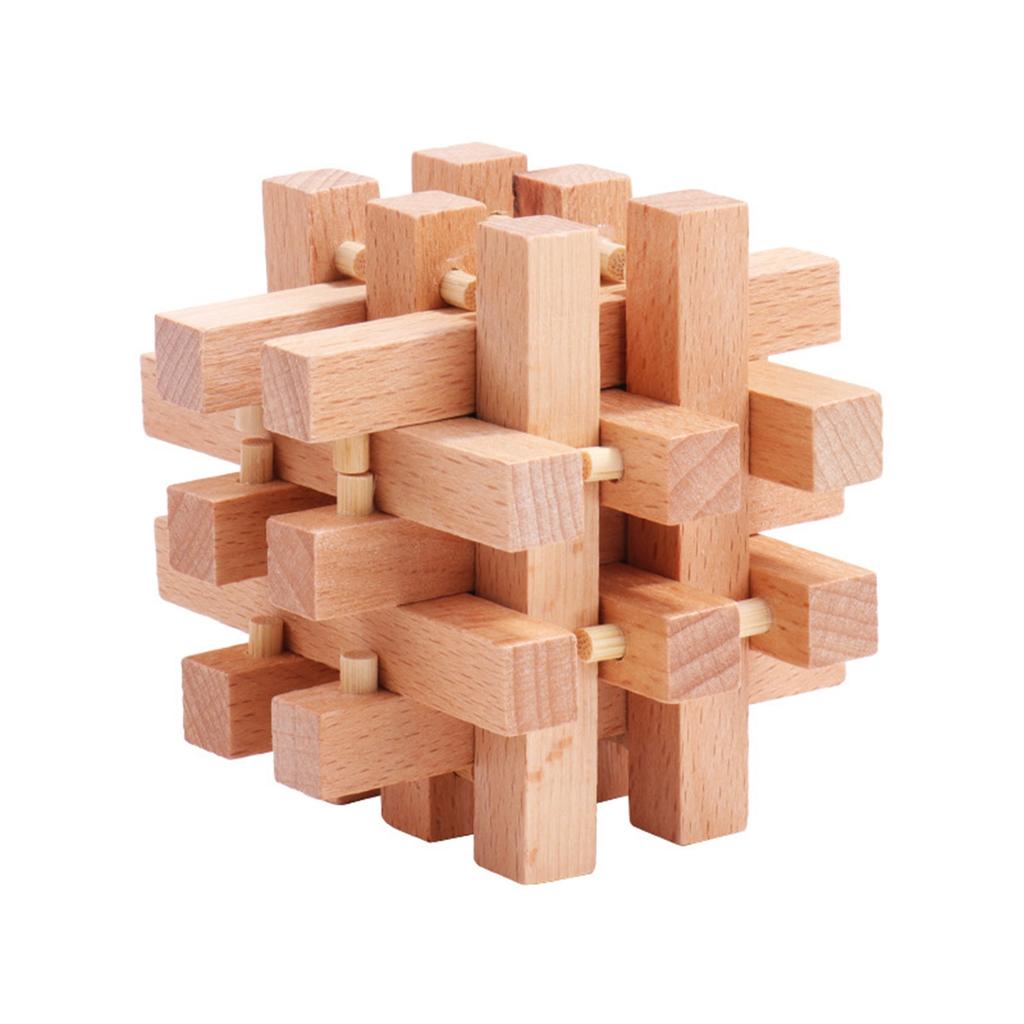 Children's Educational Gift Set: Mortise And Tenon Kongming Lock, Luban Lock, Complete Wooden Set