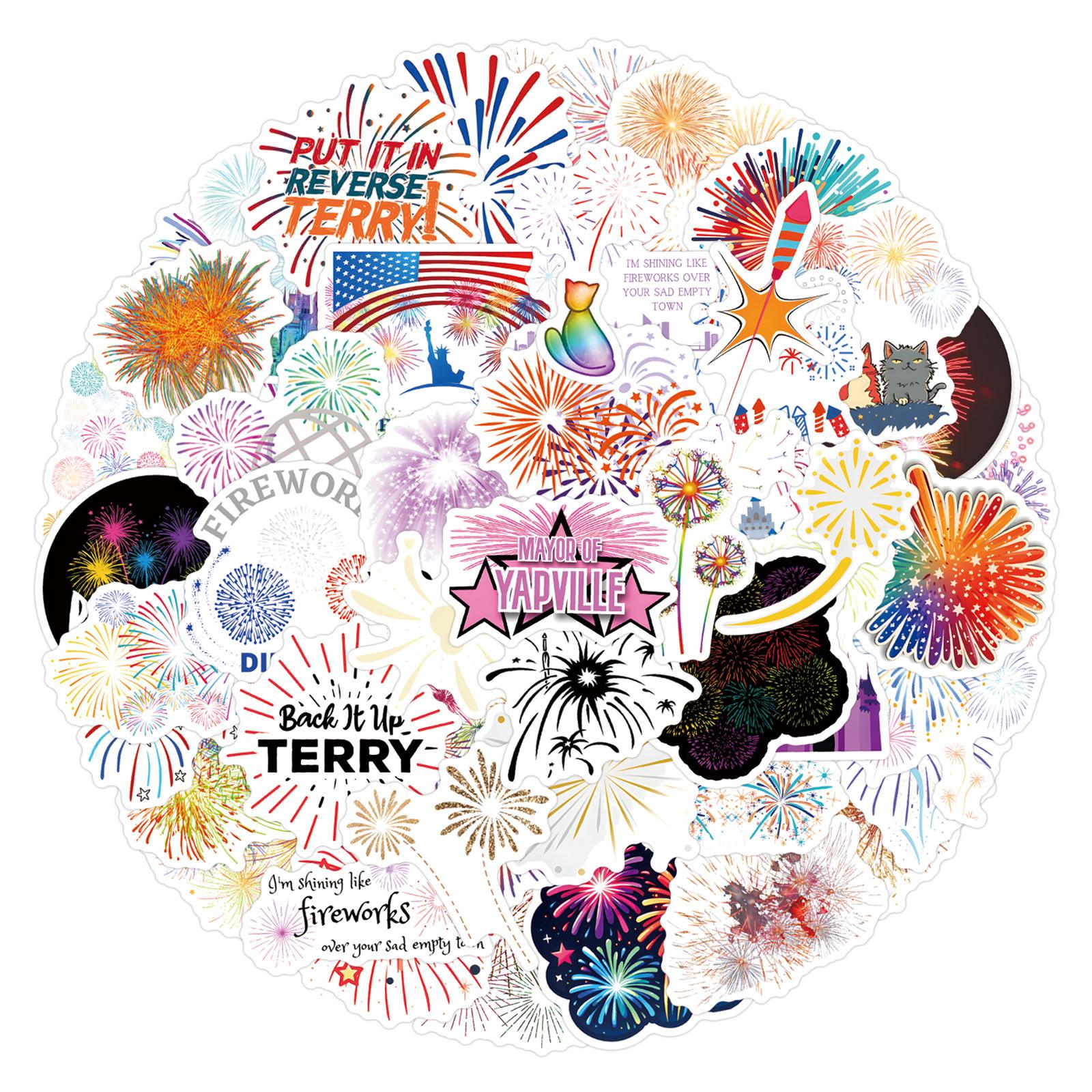 

55 New Models FireWorks Graffiti Stickers Decorate Suitcase Laptop Mobile Phone Stickers