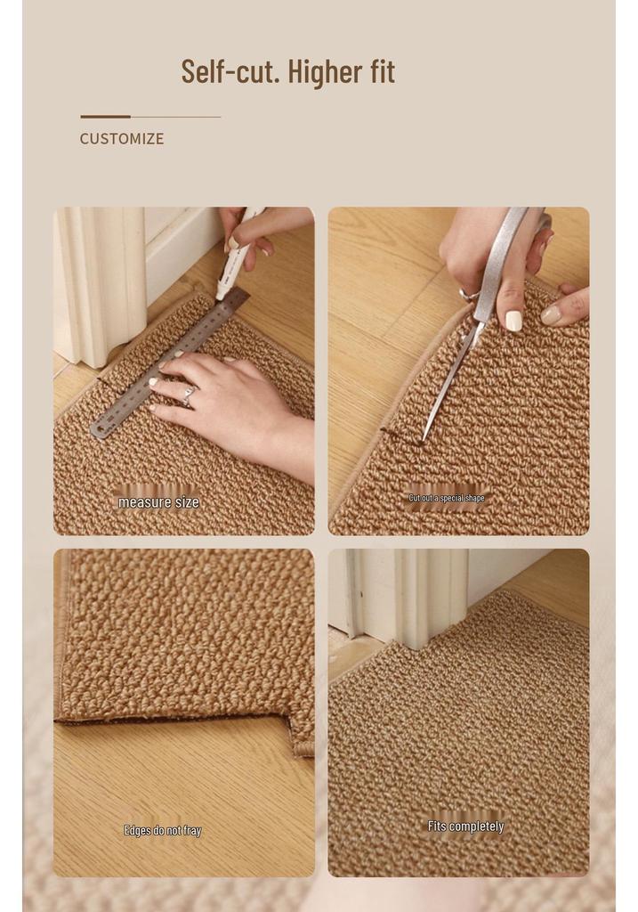 Premium Dirt-Resistant Entryway Floor Mat - Imitation Sisal Carpet, Cuttable, Ideal for Doorways and Living Rooms