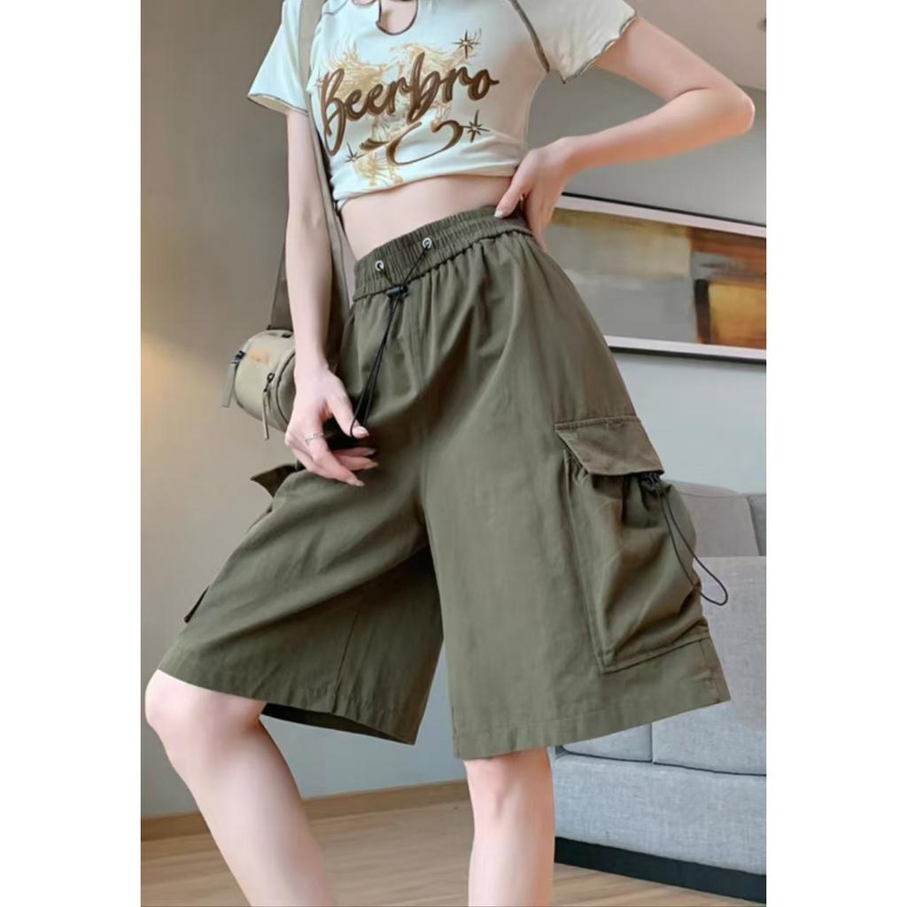 Solid Breathable Shorts Summer Women Lightweight Drawstring Basketball Sports Fitness Large Middle Pants