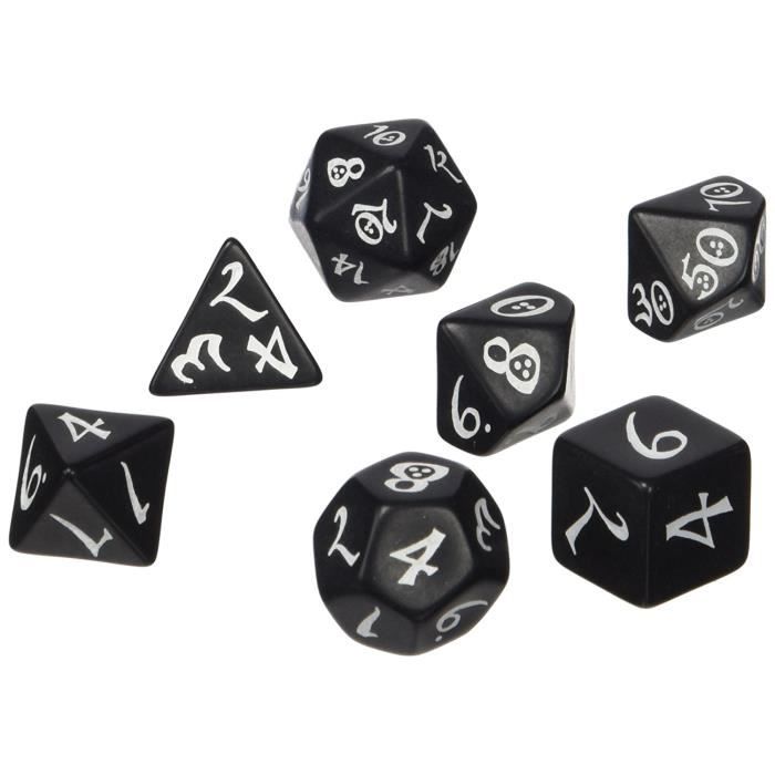 Q-Workshop - Dés De Jeux Classiques - Couleur : Noir &amp; Blanche: Jeux et Jouets