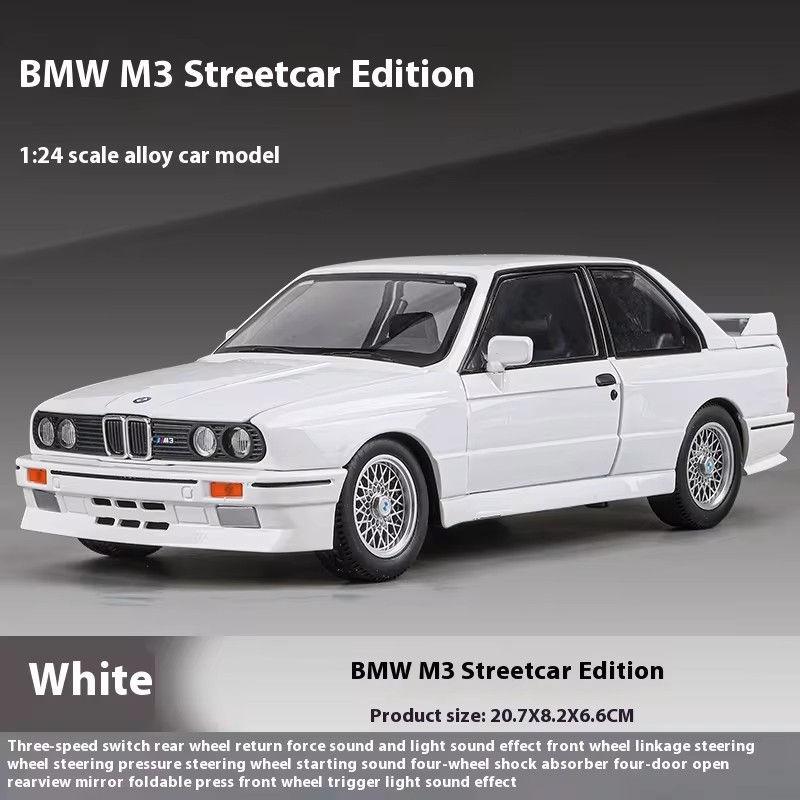 1:24 1988 BMW M3 E30 литая спортивная модель автомобиля литая металлическая классическая модель автомобиля с высокой имитацией звука и света детские игрушки подарок