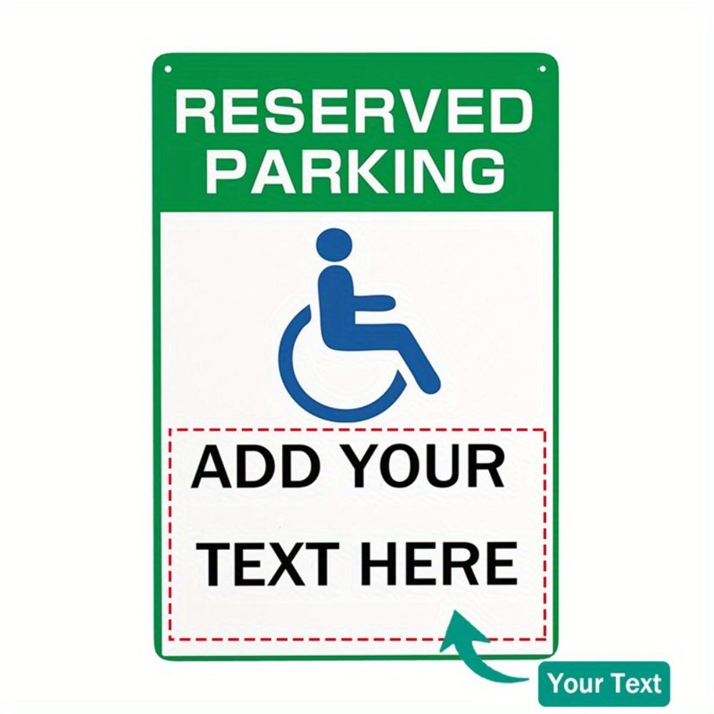 Custom Vintage Wheelchair Access Plaque 2D Flat Handicap Parking Sign Durable Metal Text Icon