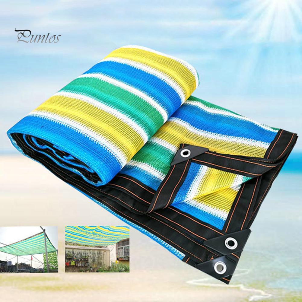 Puntos Color Block Stripe Anti-UV Protection Garden Balcony Patio Cover Sunshade Net