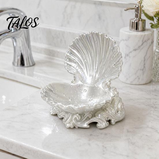 One-piece Molded Tray 3D Printed Shell Jewelry Tray, Decorative Desktop Storage Organizer for Dressing Trinket Dish Table, Opening Rings Earrings And