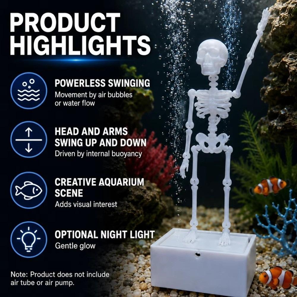 Glow In Dark Dancing Skeleton Aquarium Bubbler  Aquariums Enthusiasts