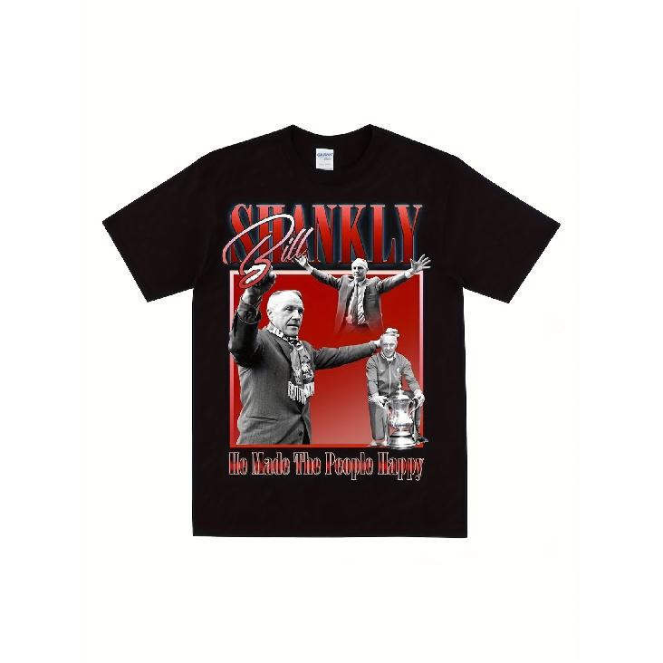 Men s Bill Shankly Liverpool Legend T-Shirt - Anfield Stadium Design Shankly Slogan, Breathable Crew Neck Short Sleeve Tee Suitable for Fans, Gift S