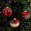 8CM Velvet Wrapped Christmas Ornament Ball with Gold Powder 