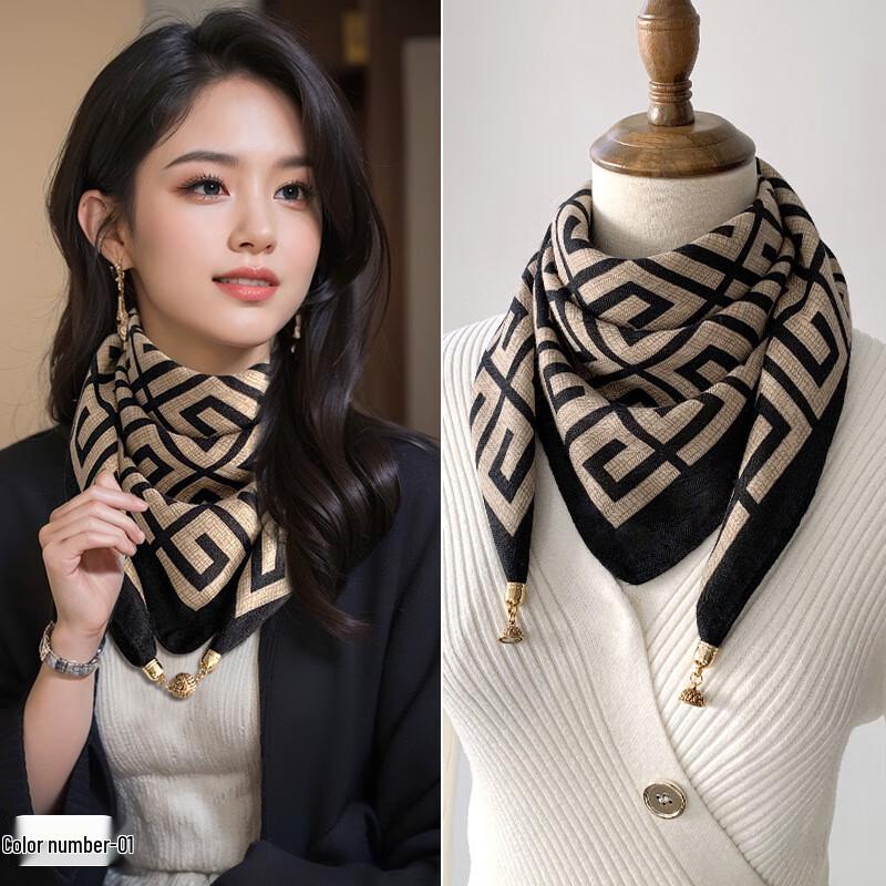 Women's Magnetic Triangle Cotton Neck Scarf