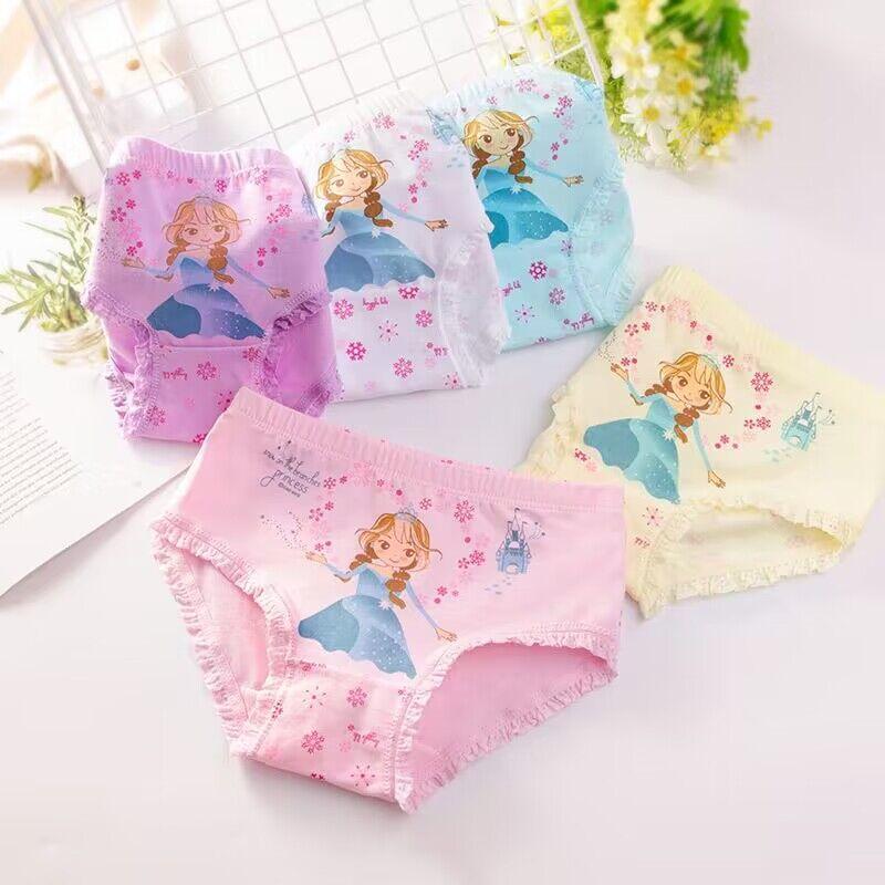 5PC Baby Cartoon Underwear Girls Cotton Briefs Underpant Children Panties Short