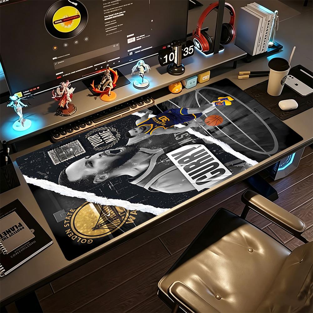 Golden State Curry Player Personalized Text Mouse Pad Keyboard Mat Computer Desk Keyboard Mat Non-Slip Rubber Bottom