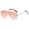 Double Beam Rimless Square Sunglasses Women Men Retro Sun Glasses Brand Designer Eyewear Uv400 Shades  Female