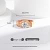 Men's Champagne Gold Open Band Ring with Simulated Diamonds - European American Wedding Style