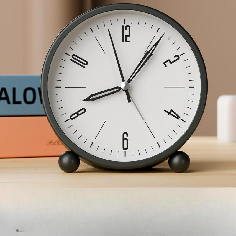 Metal Quartz Alarm Clock Student Wake-up Clock Silent Scan Night Light Desktop Alarm Watch Bedroom Decorative Ornaments2