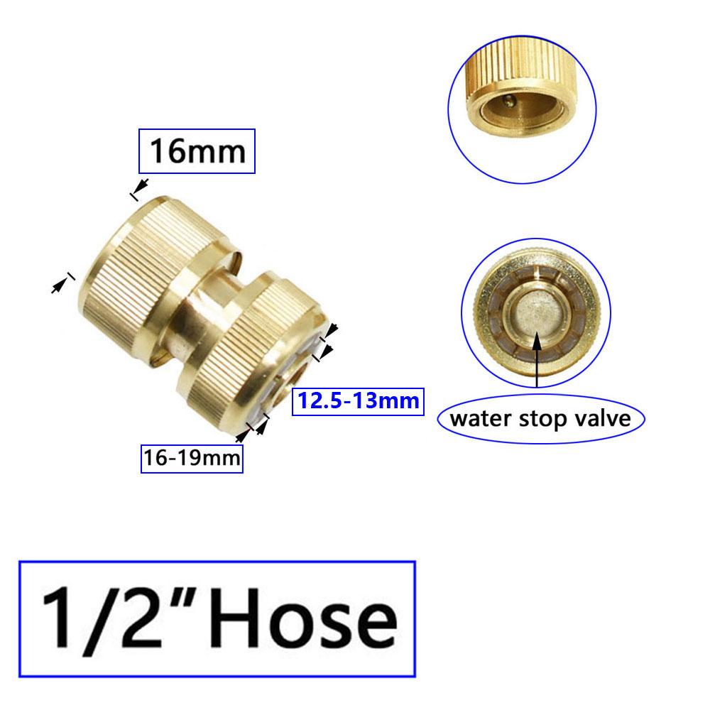 1/2'' 3/4'' 1'' Brass Hose Quick Connecter 16mm 20mm Copper Tap Coupling Adapter Garden Tubing Repair Watering Gun Fittings