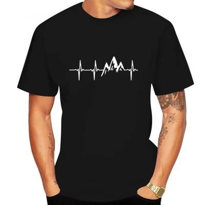 Horské Ecg tričko Léto Muži Ženy Tričko s krátkým rukávem Legrační hip hop trička Topy Harajuku Oblečení Elektrokardiogram Tričko