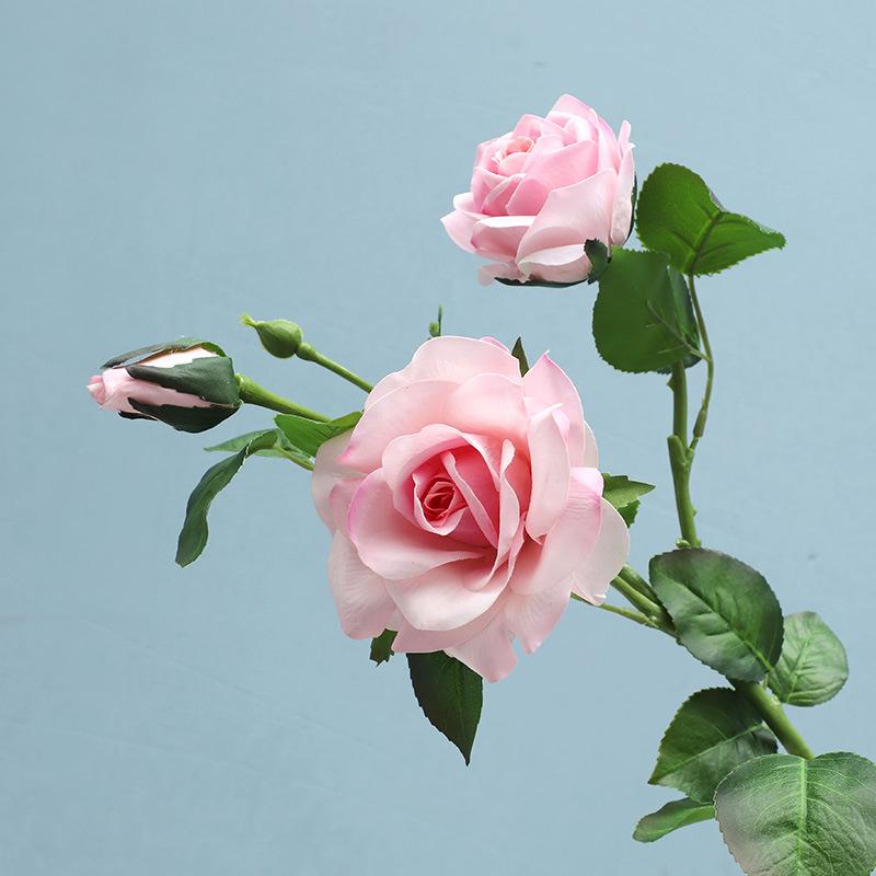 Simulation Flower Feel Moisturizing 3 Heads Orchid Heart Rose Home Decoration Shooting Prop Flower