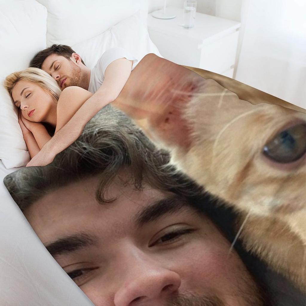 Schlatt and his cat Throw Blanket Hairys blankets and throws Tourist Flannel Blankets