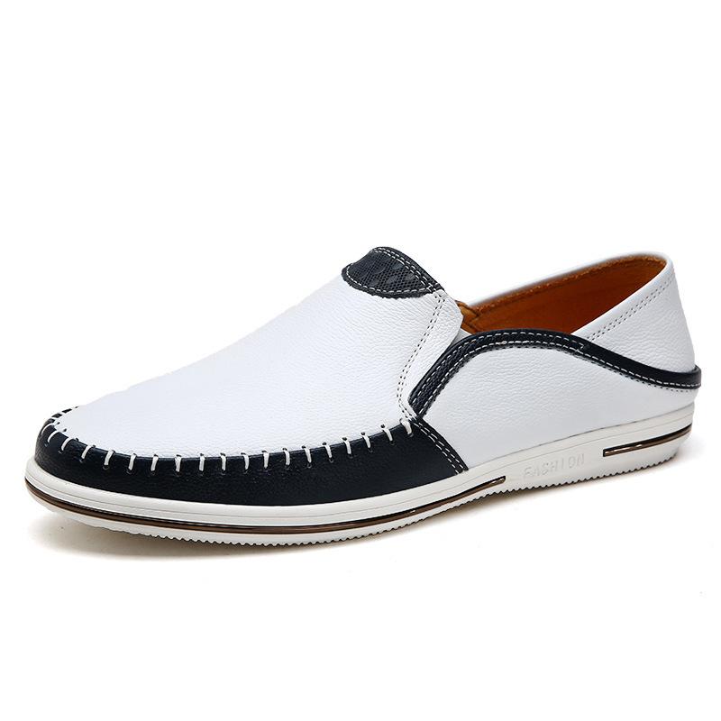 Casual Zapatos Para Hombres Genuine Leather Male White Tênis Handcrafted Mens Loafers Breathable Shoes Sapato Social Masculino